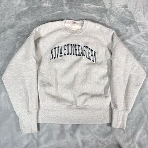 Vintage Nova Southeastern University Crewneck Sweatshirt Mens L Slim Fit Gray